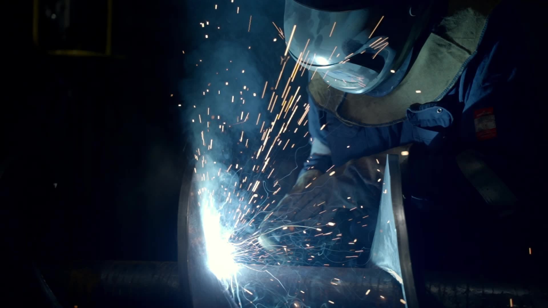 spark plasma close-up welding
