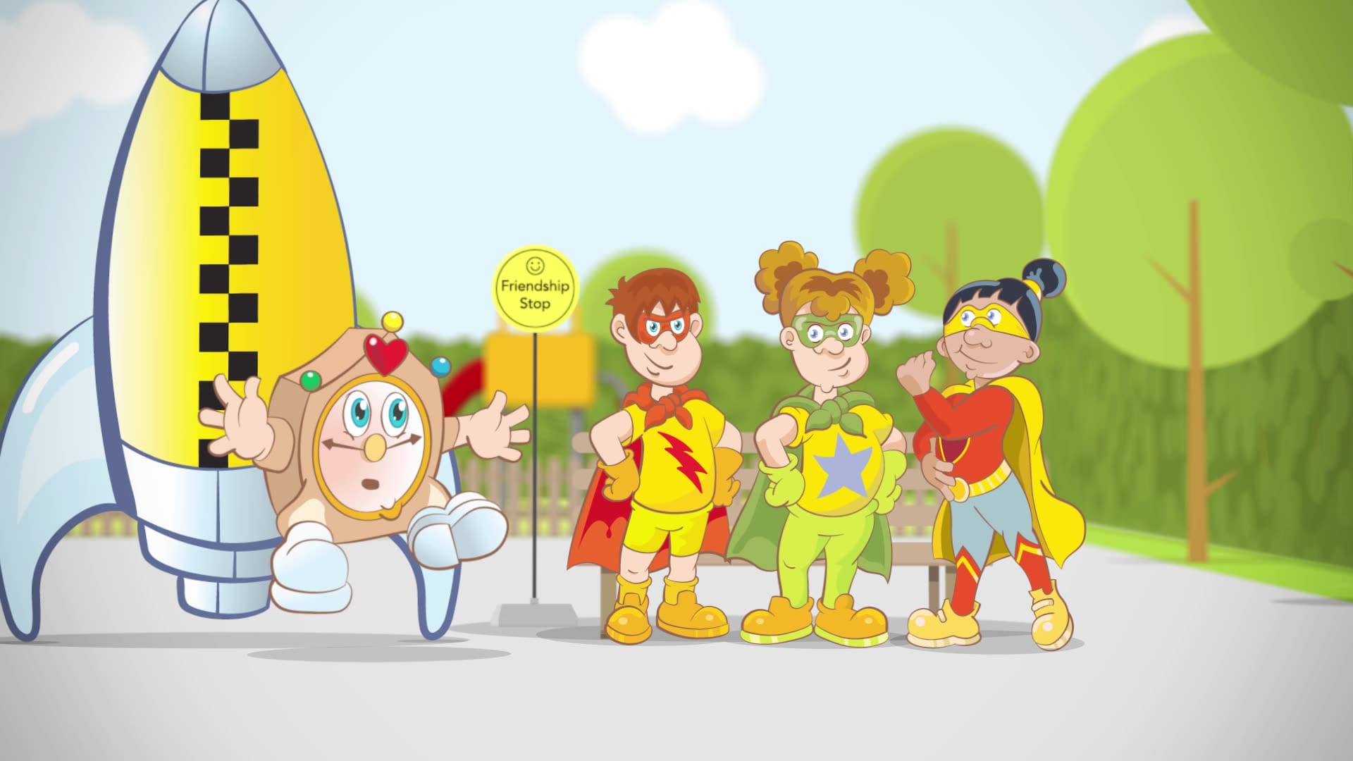 super heroes children animation cartoon