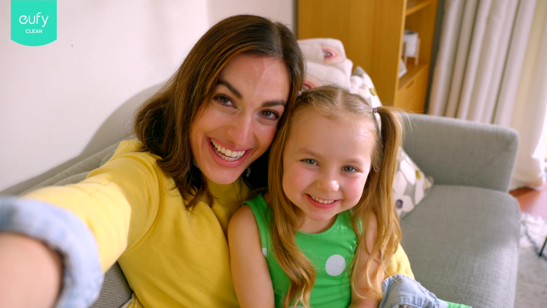 woman child girl makeup laughing happy