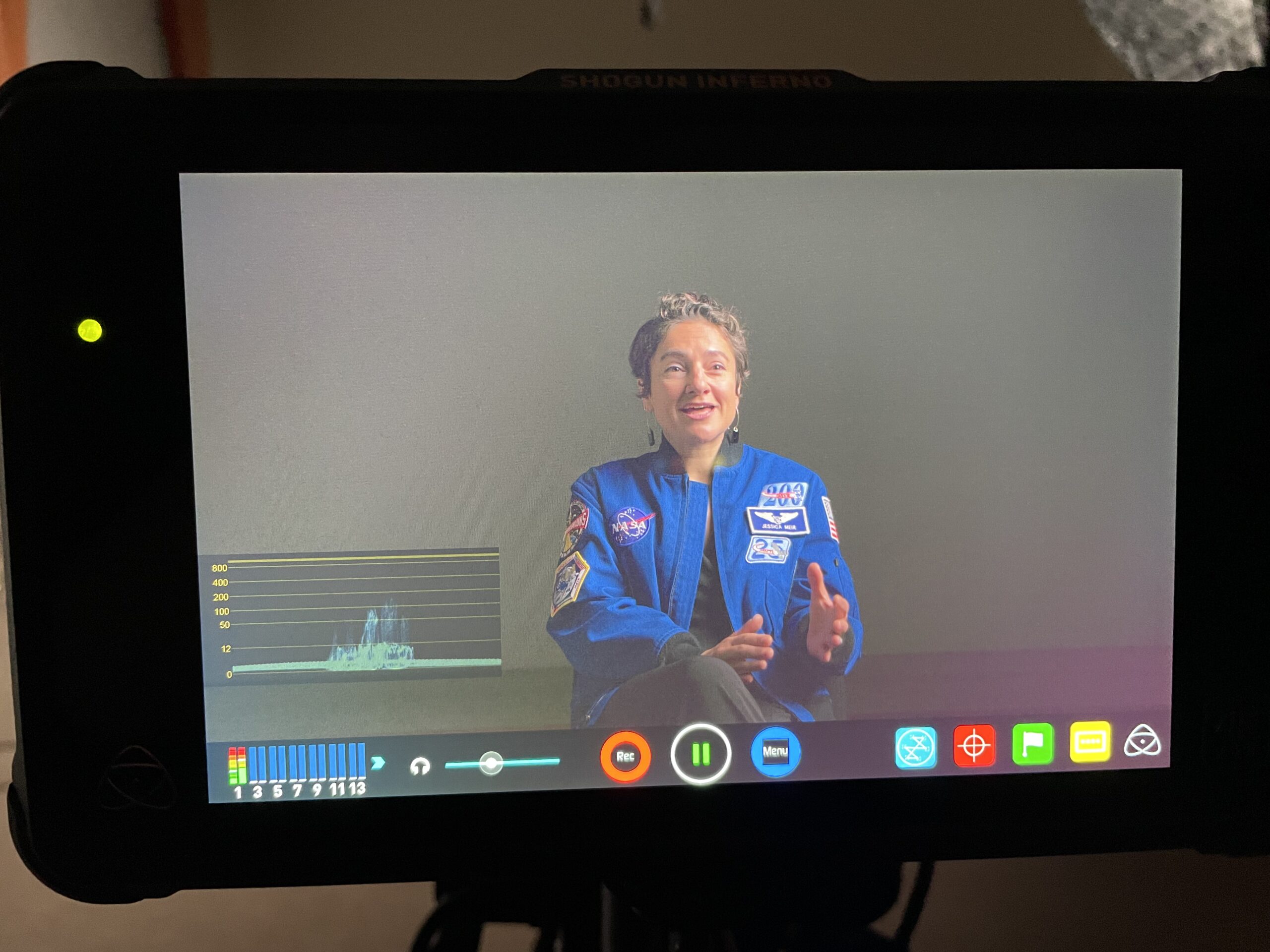 behind-the-scenes astronaut monitor camera interview